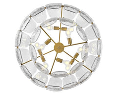 Lillia 36.25" Large Drum Chandelier - Fredrick Ramond - Clear Glass with Heritage Brass Finish