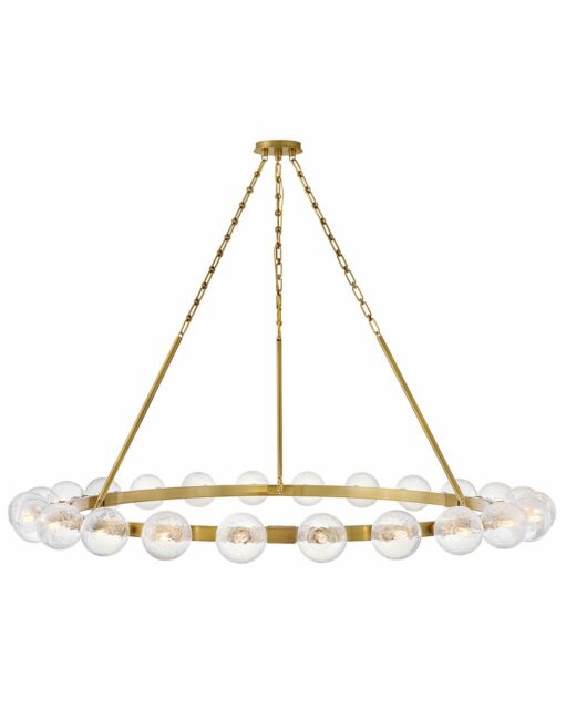 Coco Extra Large 24-Light Chandelier - Crackled Glass & Lacquered Brass Finish by Fredrick Ramond