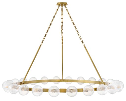 Coco Extra Large 24-Light Chandelier - Crackled Glass & Lacquered Brass Finish by Fredrick Ramond