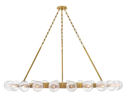 Coco Extra Large 24-Light Chandelier - Crackled Glass & Lacquered Brass Finish by Fredrick Ramond