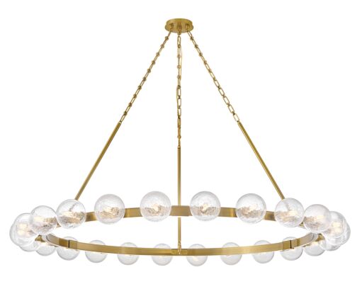 Coco Extra Large 24-Light Chandelier - Crackled Glass & Lacquered Brass Finish by Fredrick Ramond