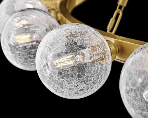 Coco Extra Large 24-Light Chandelier - Crackled Glass & Lacquered Brass Finish by Fredrick Ramond