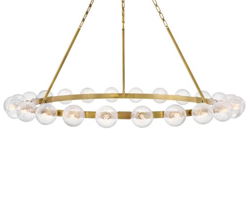 Coco Extra Large 24-Light Chandelier - Crackled Glass & Lacquered Brass Finish by Fredrick Ramond