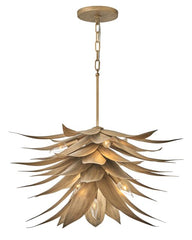 Agave Medium Single Tier Chandelier, 7-Light, Burnished Gold Finish, By Fredrick Ramond FR30815BNG