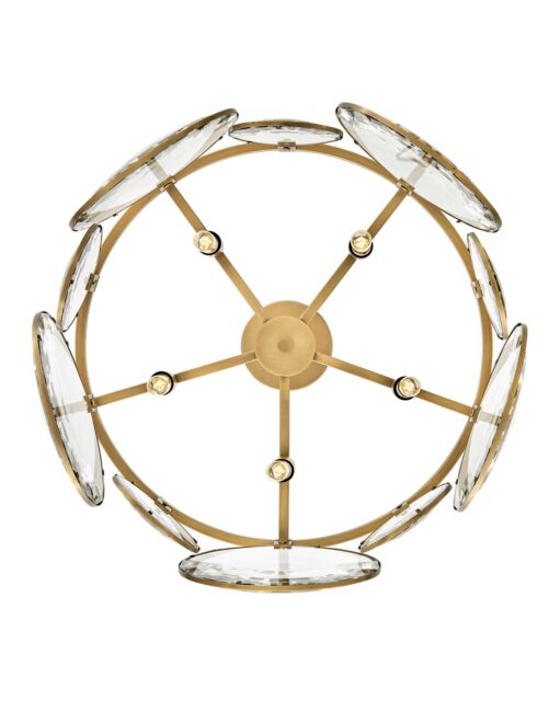 Nala Small Convertible Chandelier by Fredrick Ramond, Heritage Brass and Black Finish, Dimmable Lighting