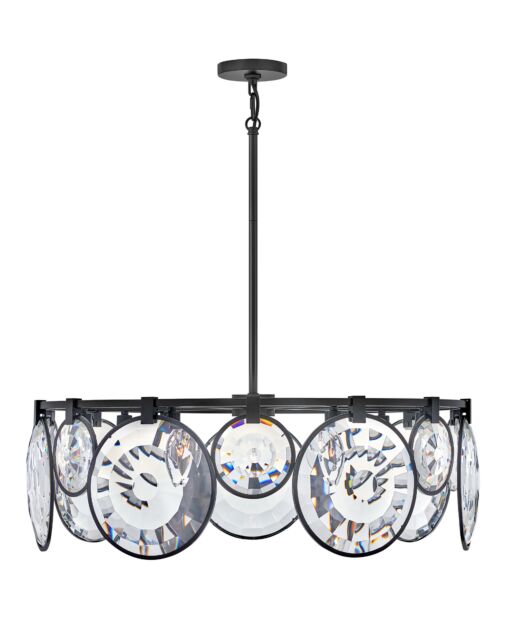 Nala Medium Drum Chandelier by Fredrick Ramond - 7 Light Optic Crystal Hanging Fixture