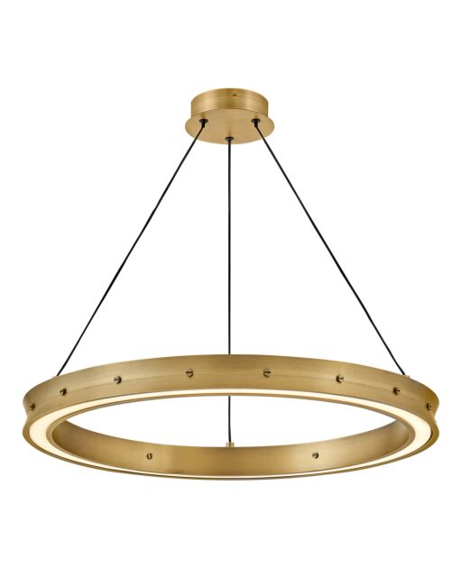 Althea 22.25" H Medium Chandelier - LED Hanging Light in Lacquered Brass or Satin Black Finish