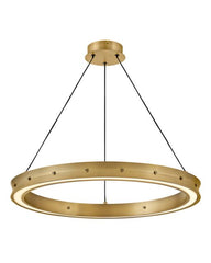 Althea 22.25" H Medium Chandelier - LED Hanging Light in Lacquered Brass or Satin Black Finish