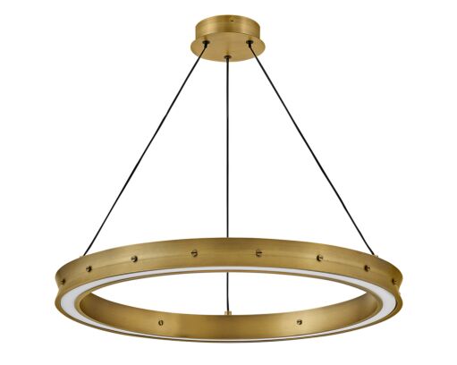 Althea 22.25" H Medium Chandelier - LED Hanging Light in Lacquered Brass or Satin Black Finish