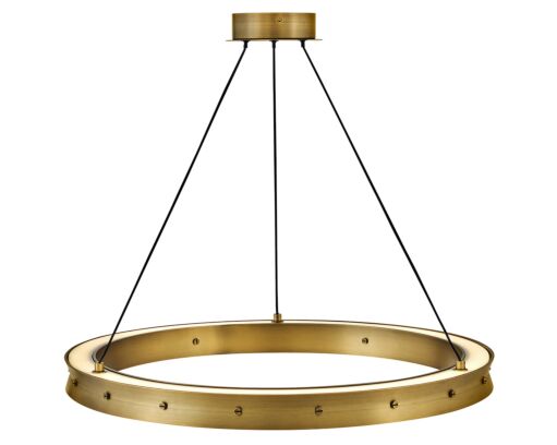 Althea 22.25" H Medium Chandelier - LED Hanging Light in Lacquered Brass or Satin Black Finish