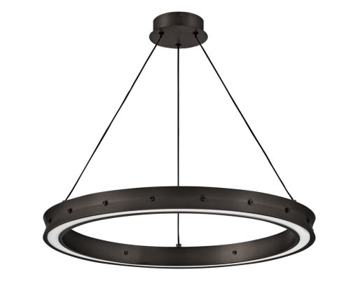 Althea 22.25" H Medium Chandelier - LED Hanging Light in Lacquered Brass or Satin Black Finish