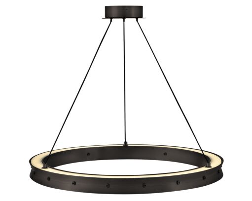 Althea 22.25" H Medium Chandelier - LED Hanging Light in Lacquered Brass or Satin Black Finish