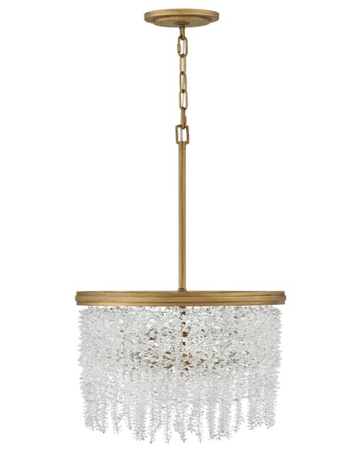 Rubina Medium Convertible Semi-Flush Mount Light Fixture by Fredrick Ramond - Crystal Shade, Burnished Gold Finish, Dimmable, 120V