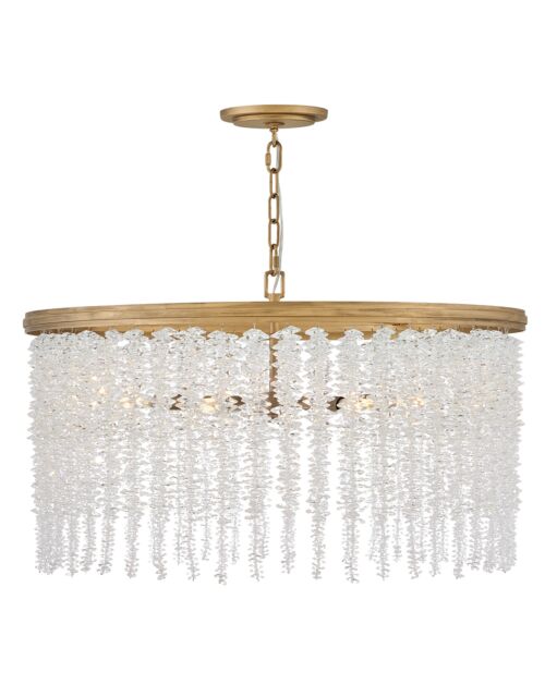 Rubina 6-Light Convertible Chandelier in Burnished Gold with Crystal Shade by Fredrick Ramond