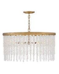 Rubina 6-Light Convertible Chandelier in Burnished Gold with Crystal Shade by Fredrick Ramond