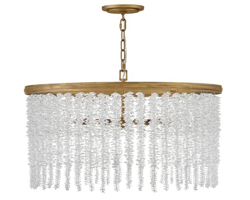 Rubina 6-Light Convertible Chandelier in Burnished Gold with Crystal Shade by Fredrick Ramond