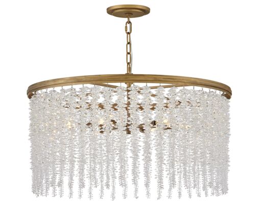 Rubina 6-Light Convertible Chandelier in Burnished Gold with Crystal Shade by Fredrick Ramond