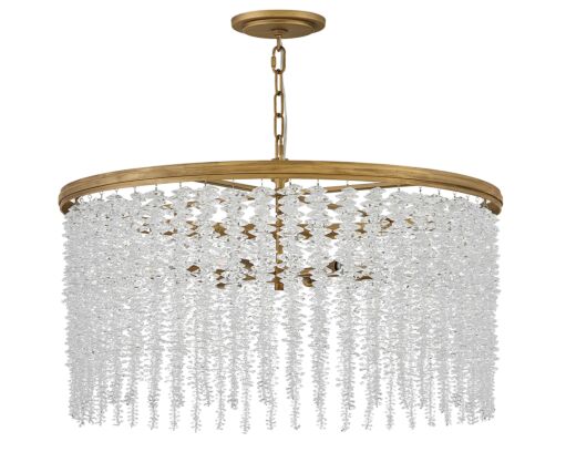 Rubina 6-Light Convertible Chandelier in Burnished Gold with Crystal Shade by Fredrick Ramond