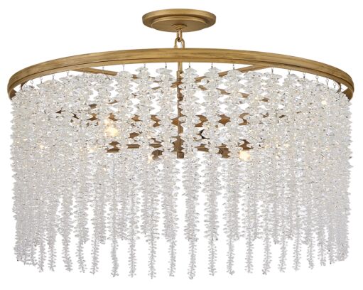 Rubina 6-Light Convertible Chandelier in Burnished Gold with Crystal Shade by Fredrick Ramond