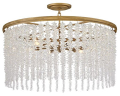 Rubina 6-Light Convertible Chandelier in Burnished Gold with Crystal Shade by Fredrick Ramond