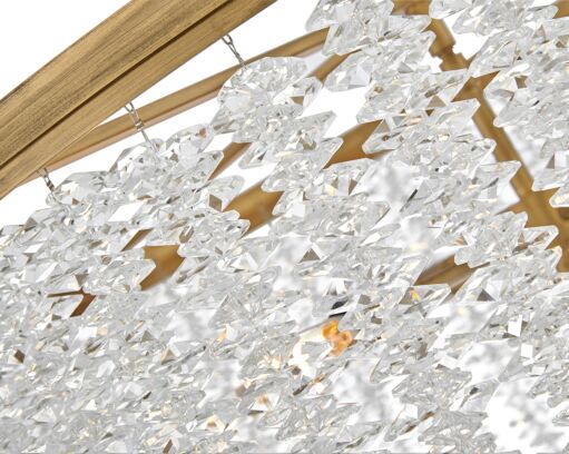 Rubina 6-Light Convertible Chandelier in Burnished Gold with Crystal Shade by Fredrick Ramond