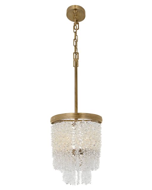 Rubina Medium Linear Chandelier by Fredrick Ramond, 48" L, Burnished Gold, Crystal Accents