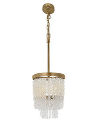 Rubina Medium Linear Chandelier by Fredrick Ramond, 48" L, Burnished Gold, Crystal Accents