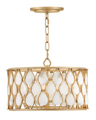 Estie Medium Convertible Semi-Flush Mount Light Fixture, Piastra Gold Finish, Alabaster Stones by Fredrick Ramond