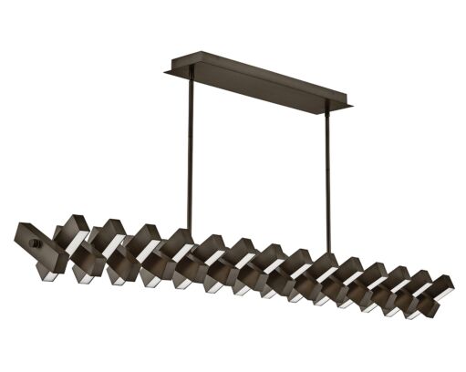 Stitch Large LED Linear Chandelier by Fredrick Ramond - 4200 Lumens, Dimmable, Modern Design