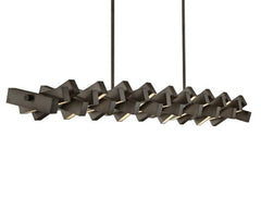 Stitch Large LED Linear Chandelier by Fredrick Ramond - 4200 Lumens, Dimmable, Modern Design