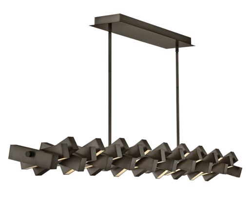 Stitch Large LED Linear Chandelier by Fredrick Ramond - 4200 Lumens, Dimmable, Modern Design