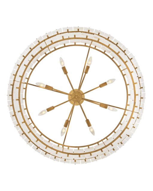 Simone 34.25" Wide Medium Drum Chandelier in Burnished Gold & Alabaster by Fredrick Ramond