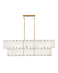 Simone Medium 8-Light Linear Chandelier with Natural Alabaster Panels - Fredrick Ramond FR47756BNG