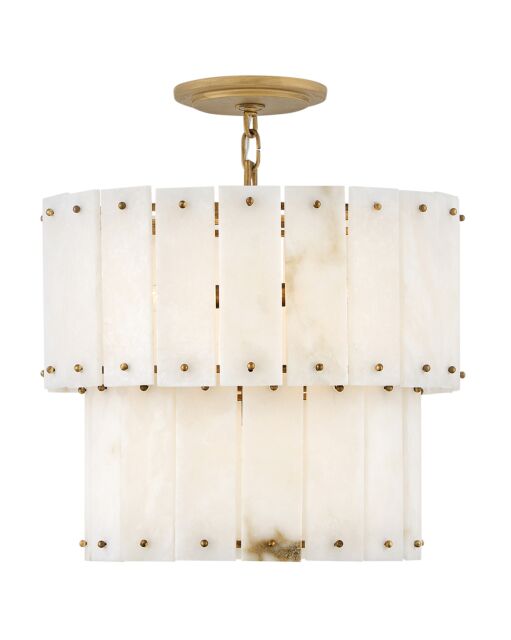 Simone Medium Convertible Semi-Flush Mount Ceiling Light - Alabaster & Burnished Gold Finish by Fredrick Ramond