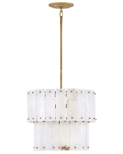 Simone Medium Convertible Semi-Flush Mount Ceiling Light - Alabaster & Burnished Gold Finish by Fredrick Ramond