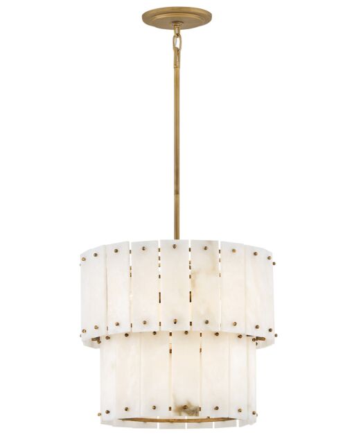 Simone Medium Convertible Semi-Flush Mount Ceiling Light - Alabaster & Burnished Gold Finish by Fredrick Ramond