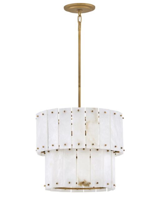 Simone Medium Convertible Semi-Flush Mount Ceiling Light - Alabaster & Burnished Gold Finish by Fredrick Ramond