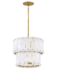 Simone Medium Convertible Semi-Flush Mount Ceiling Light - Alabaster & Burnished Gold Finish by Fredrick Ramond