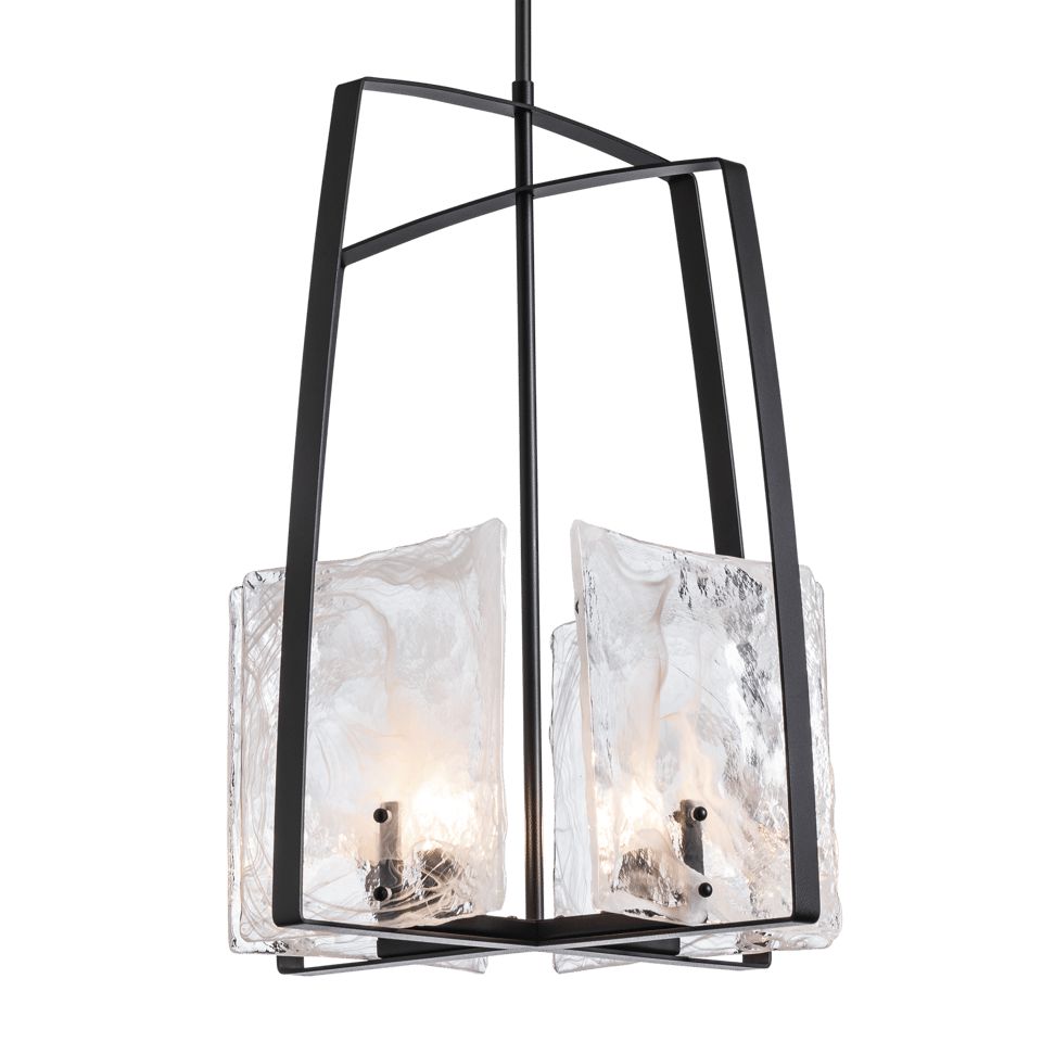 Hubbardton Forge Arc Pendant Light with Unique Convex Glass Panels and Contemporary Design