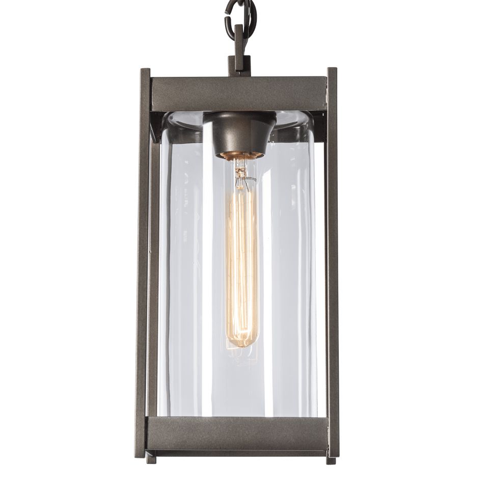 Hubbardton Forge Cela Medium Outdoor Lantern - Elegant Pendant Design with Blown Glass and Aluminum Frame