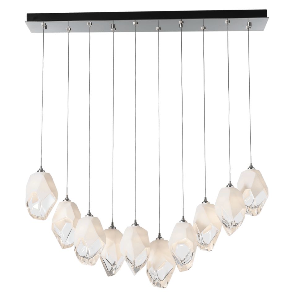 Hubbardton Forge-Chrysalis 10-Light Adjustable Crystal Pendant With Black Canopy