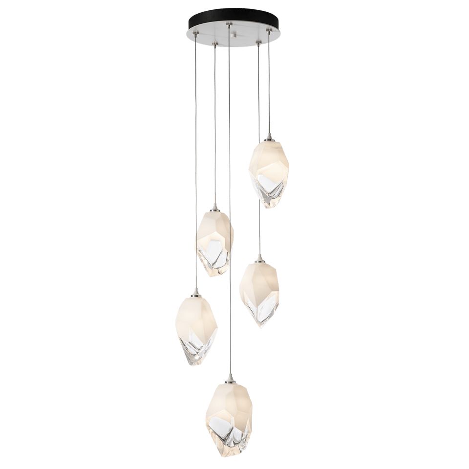 Hubbardton Forge-Chrysalis 5-Light Large Crystal Pendant With Handcrafted Faceted Glass Crystals