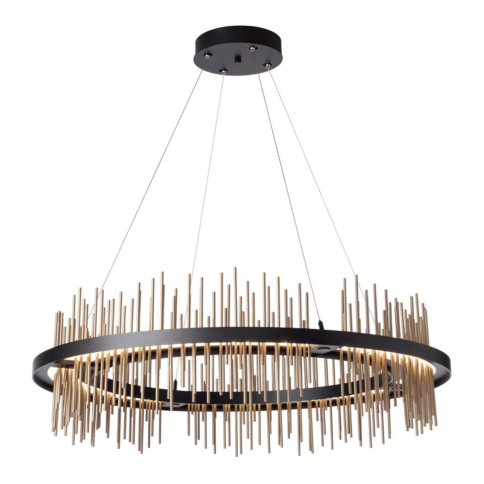 Hubbardton Forge-Gossamer 2-Toned Circular LED Pendant with Ethereal Lightguide Design