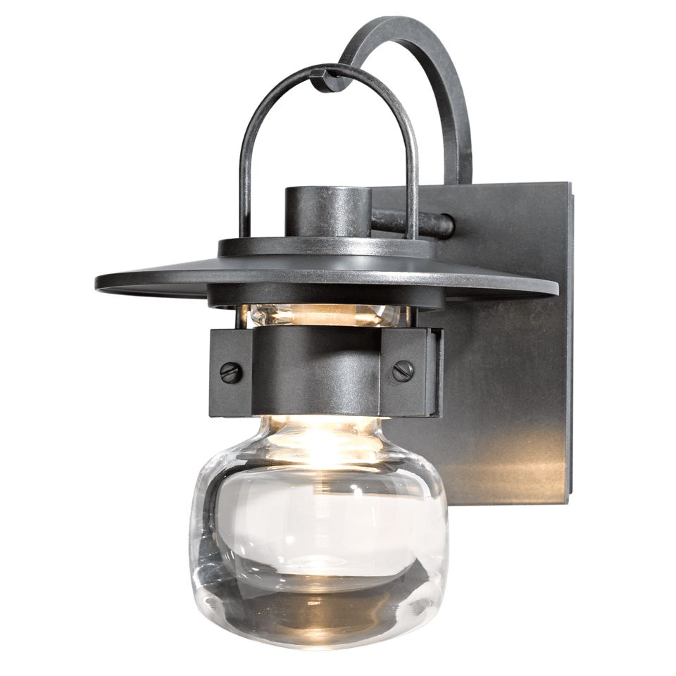 Hubbardton Forge-Mason 1-Light Small Outdoor Sconce with Thick Blown Glass and Steampunk Design