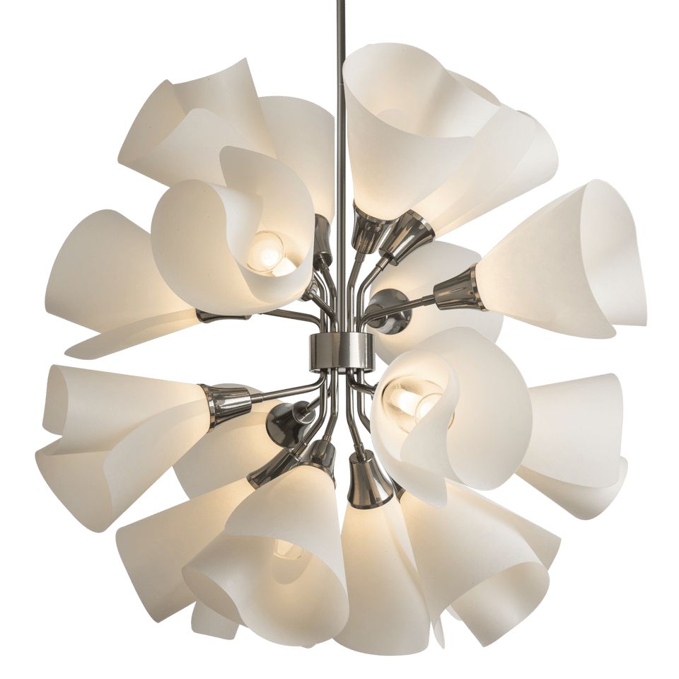 Hubbardton Forge Mobius 16-Light Orb Pendant with Spun Frost Textured Paper Shades