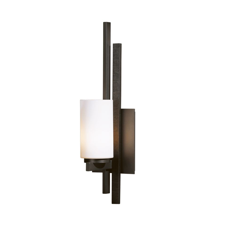 Hubbardton Forge-Ondrian 1 Light Wall Sconce with Textured Steel and Glass Contrast, Handcrafted in Vermont