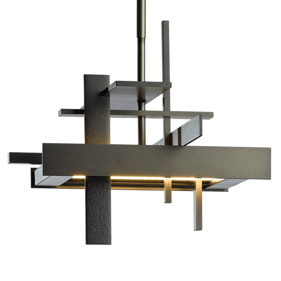 Hubbardton Forge-Planar 1-Light Small LED Pendant - Modern Steel Design Inspired by Fallingwater