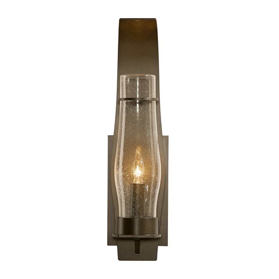 Hubbardton Forge-Sea Coast 1-Light Large Outdoor Sconce with Elegant Glass Chimney Design