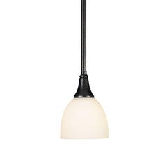 Hubbardton Forge Trumpet Mini Pendant Light - Curved Glass Design with Steel Craftsmanship