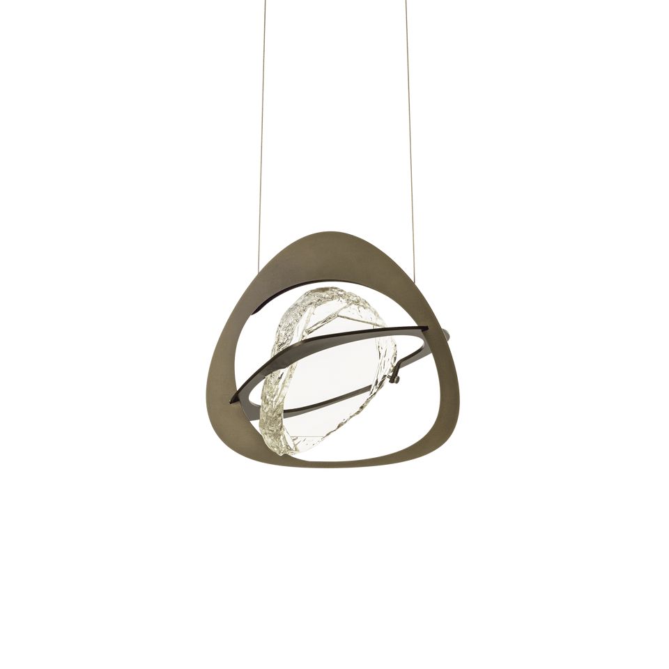 Hubbardton Forge Venn Pendant Light - Overlapping Steel Forms With Cast Glass Elegance